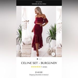 Jaus Celine set in Burgundy